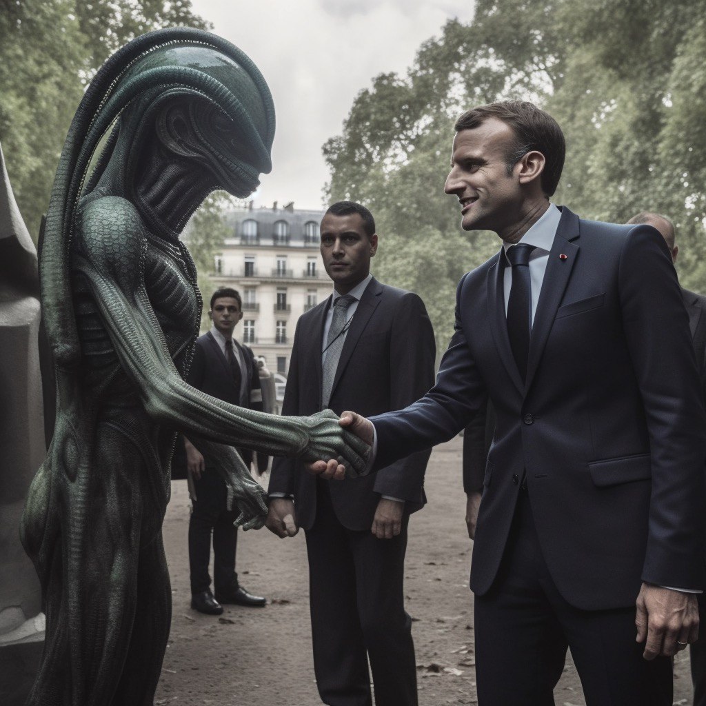 LvohKame's tweet photo. @EmmanuelMacron  , Maintenant nous sachons la veritude ! Même si @BFMTV et @TF1 n'en parle pas ! 
#AlieninParis #goatgate #veritude #laterreestcreuse #bluebeam #humour #ai #deconnepasjveuxpasdemmerdemanu https://t.co/Xhgr7zacem