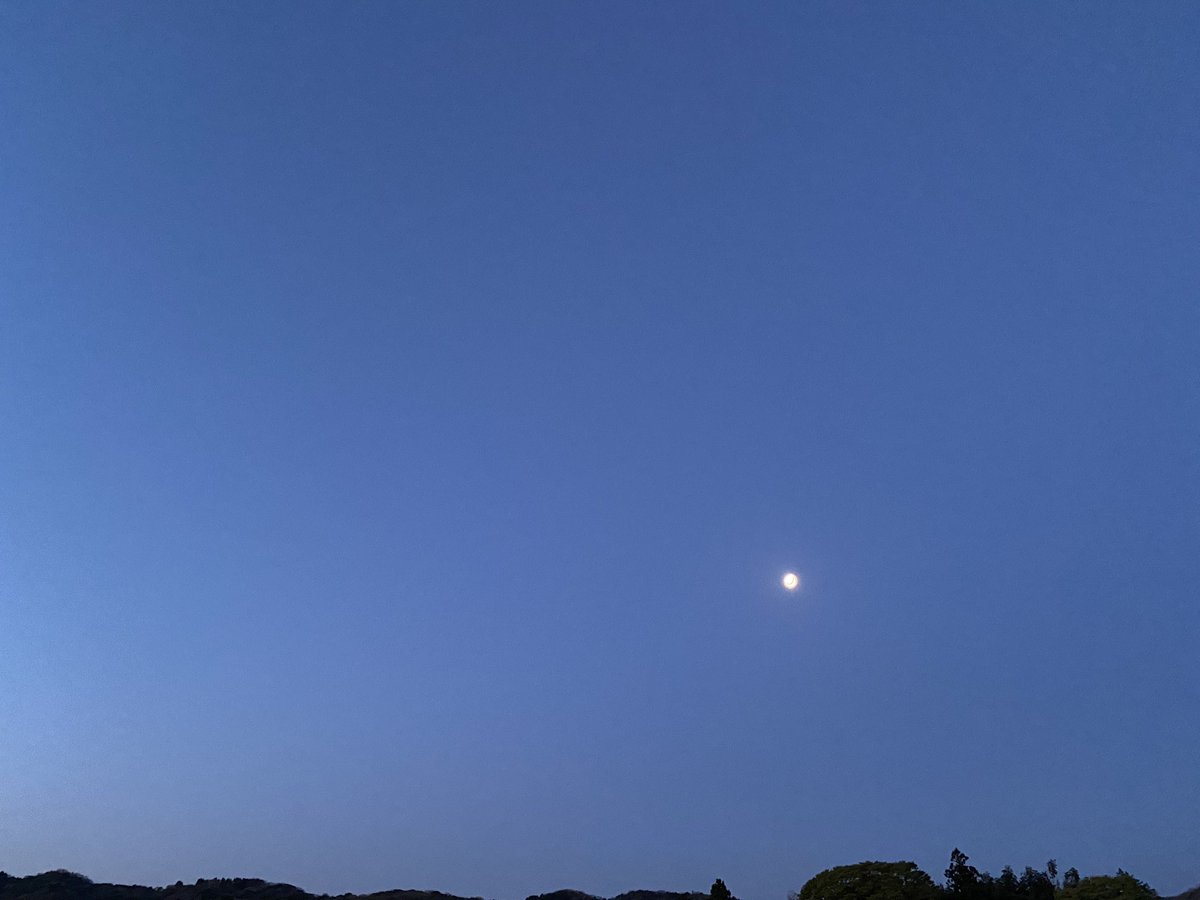 13Renpoko's tweet photo. 朝のお月さま✨ https://t.co/tcfUDpZfBg