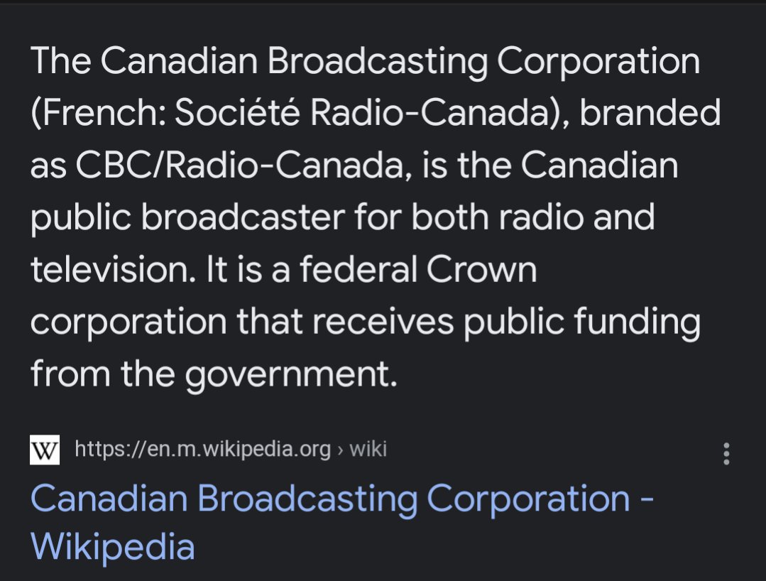 Hey <a href="/elonmusk/">Elon Musk</a>, the "Government Funded Media" label should be applied to <a href="/CBCNews/">CBC News</a> 👇