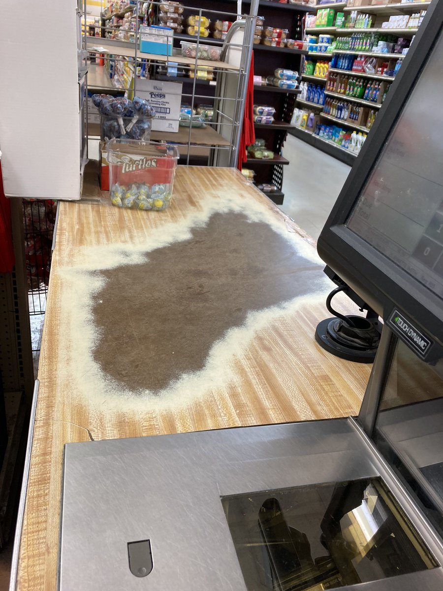 This is what I like about #PicnSav. The notion that, for decades, folks have slid their groceries on this counter ‘til it has worn down and we are not ashamed one bit. #MiltonFlorida.
