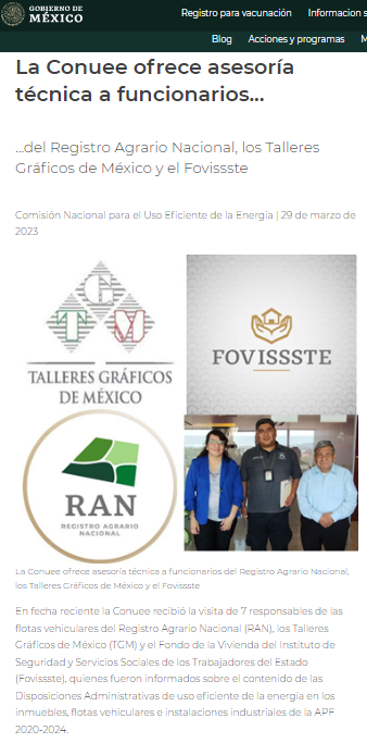 CONUEE_mx's tweet photo. Te invitamos a leer la #CrónicaConuee sobre la asesoría técnica a funcionarios del Registro Agrario Nacional, los Talleres Gráficos de México y el Fovissste

Da click en 🖱️https://t.co/a3xM0euFhw

#ProgramasConuee
@CEdificios @CTransp https://t.co/tOjRI56Ygs