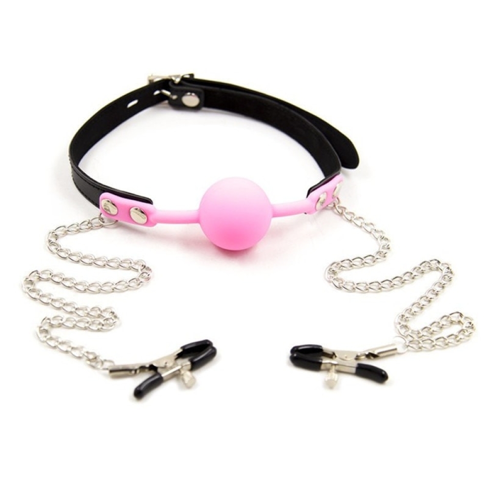 Mouth Gag w Nipple Clippers💄- Buy it for $12.55 👉shop.sissy24.com/mouth-gag-w-ni… #feminization #sissy