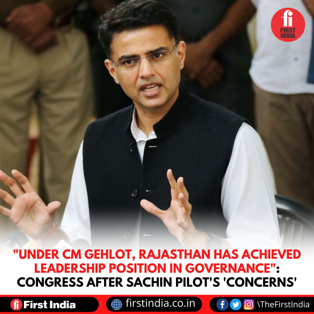 thefirstindia's tweet photo. "Under CM Gehlot, Rajasthan has achieved leadership position in governance": Congress after Sachin Pilot's 'concerns'

https://t.co/e8atmtNe6t

@SachinPilot @ashokgehlot51 

#Rajasthan #RajasthanPolitics #SachinPilot #AshokGehlot #Corruption #Congress #BJP #TheFirstIndia https://t.co/m0brsJFkn2