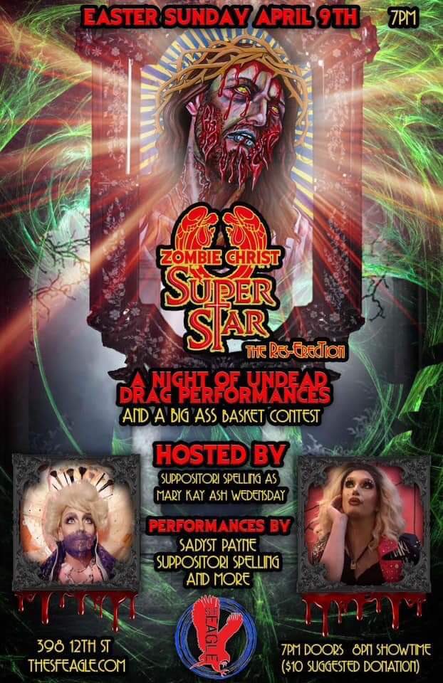 Tina_Braganza's tweet photo. Oops! Forgot to tweet that I 💜🖤 my #dragfam cuz I get to perform last minute at these type of things on zombie Jesus day. 😂🤣 https://t.co/JqJjR4PBQO