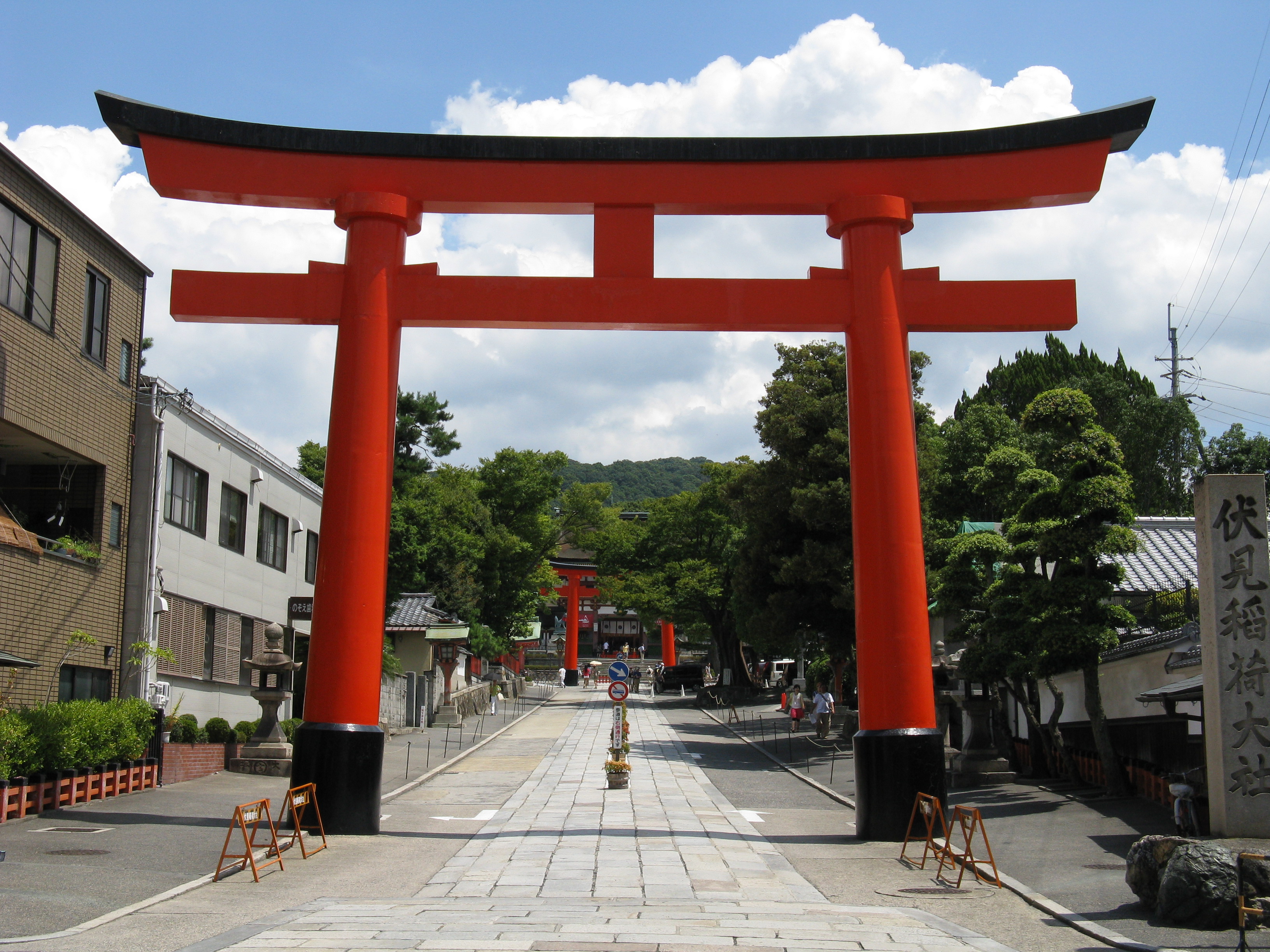 While in Japan red had a primarily protective symbolism, and has thus been used to paint torii, the 
