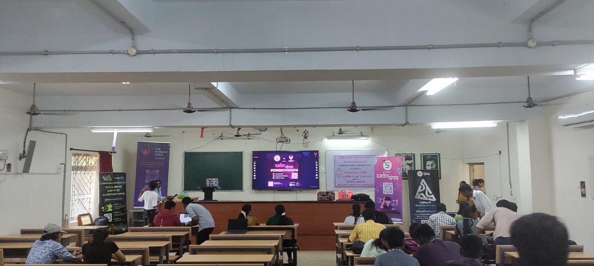 SudansTech's tweet photo. Are you excited 🚀! Come and Join us at #pondicherry for web 3 sangam Meetup at @PondiUniVC . 
Hurry Up ! Check-in has started.✨

#5ireChain #trikon #sudanstech #web3sangam #meetup #thephoenixguild https://t.co/h7iBduvGjj