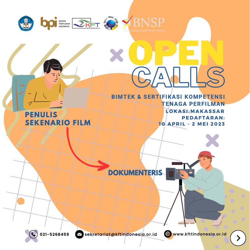 kftaction's tweet photo. Program ini didukung dan difasilitasi sepenuhnya oleh Direktorat Pembinaan Tenaga dan Lembaga  Kebudayaan Direktorat Jendral Kebudayaan Kemdibudristek.

Sahabat budaya segera daftarkan diri kamu, jangan ketinggalan, quota peserta terbatas. https://t.co/m2wgLyYRGc https://t.co/J0IQmZr3xO