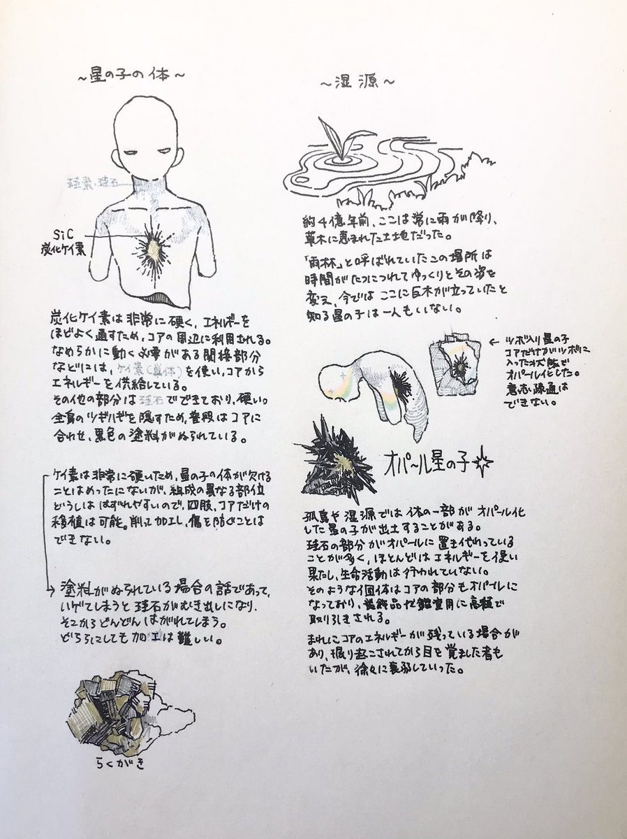 Toumyou_sky's tweet photo. オパール星の子の設定です⭐️
⚠️欠損、誤字、字汚い、科学的根拠あやしい
〜みんなも作ろうキラキラ星の子〜 https://t.co/Gn0rkERFPW