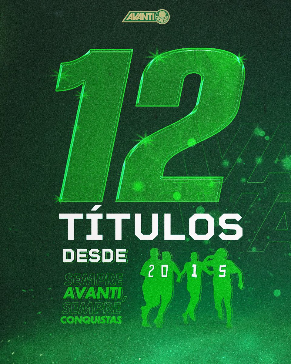 Palmeiras's tweet image. Sempre @avantipalmeiras, sempre campeão 🟢⚪️

Conquistamos o nosso 12º título desde 2015. E, com a força da #FamíliaPalmeiras, seguiremos juntos por mais 💚

#AvantiPalestra
#TimeDaVirada