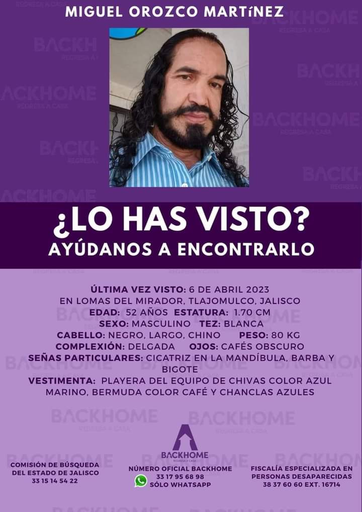 Si lo has visto, te agradeceremos información. #Guadalajara #SOS #PersonaDesaparecida #México @botDesaparecidx