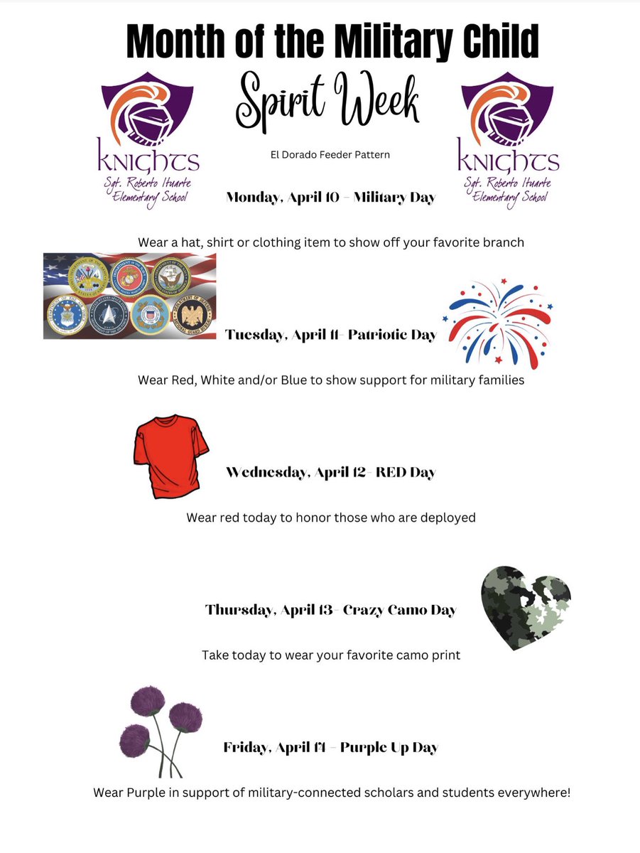 Ituarte Elementary School on Twitter "MonthoftheMilitaryChild Spirit