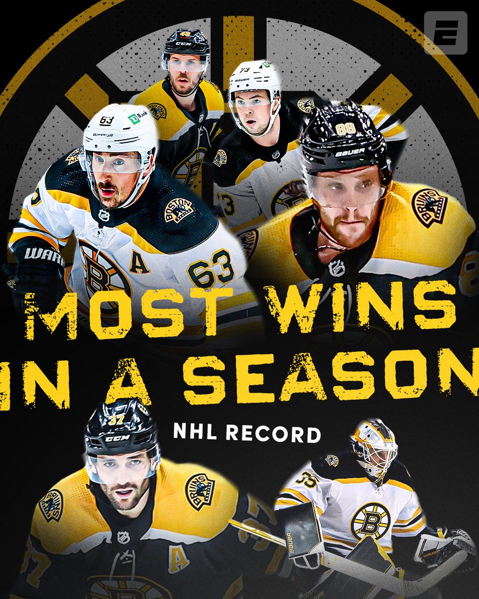 THE BRUINS NOW HAVE THE MOST WINS EVER IN AN NHL SEASON WITH 63‼️