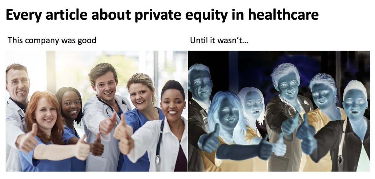 because I like pain and hate mail, I'm sending out a newsletter that asks the questions "is private equity in healthcare really as bad as people say?"

I'm also going to put my favorite reader responses and thoughts in a follow up newsletter - I want the PE people to respond lol