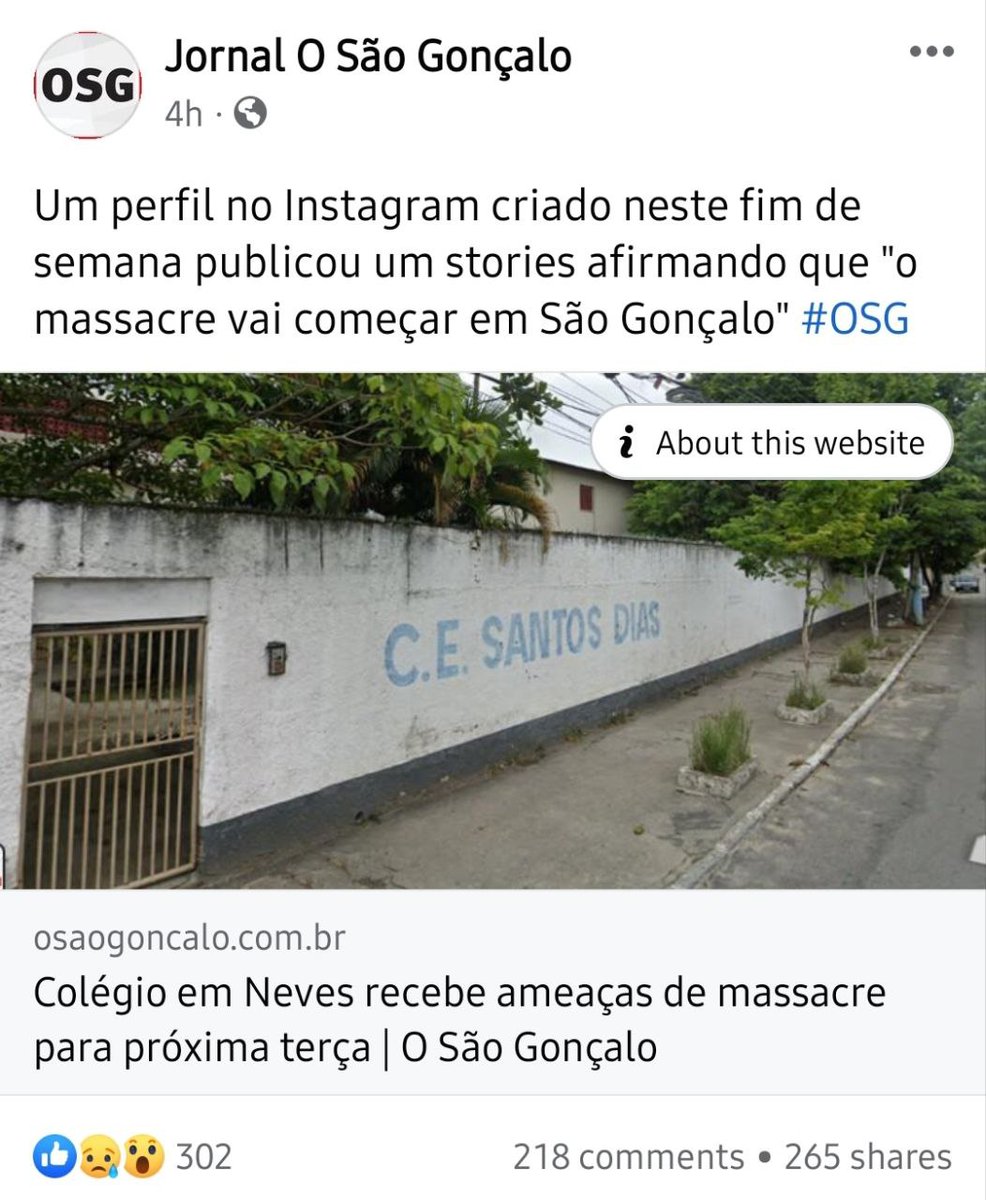 AnaSpiacci's tweet photo. Mais um psicopata prometendo fazer um massacre numa escola em São Gonçalo, Rio de Janeiro.

#massacre #ataquecreche #RiodeJaneiro #Creche #PoliciaNacional #Agora https://t.co/LoyGQHB81r