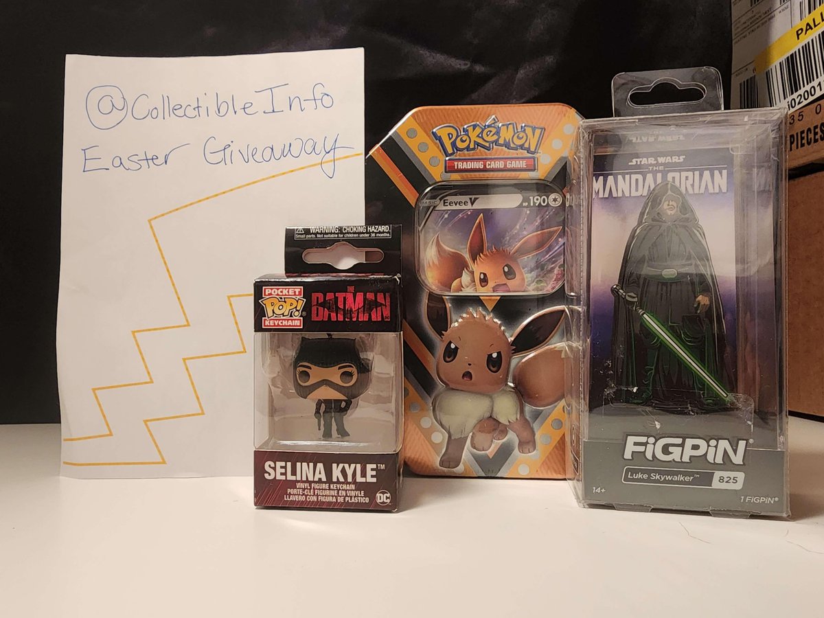 Time for our first ever Easter #Giveaway! 
Follow, RT, and tag a friend, telling us which item you want to enter for. 3 winners total. Winners will be drawn live in 72 hours.
#funkogiveaway #POKEMONGIVEAWAY #figpingiveaway  #funkopop #pokemontcg #figpin
