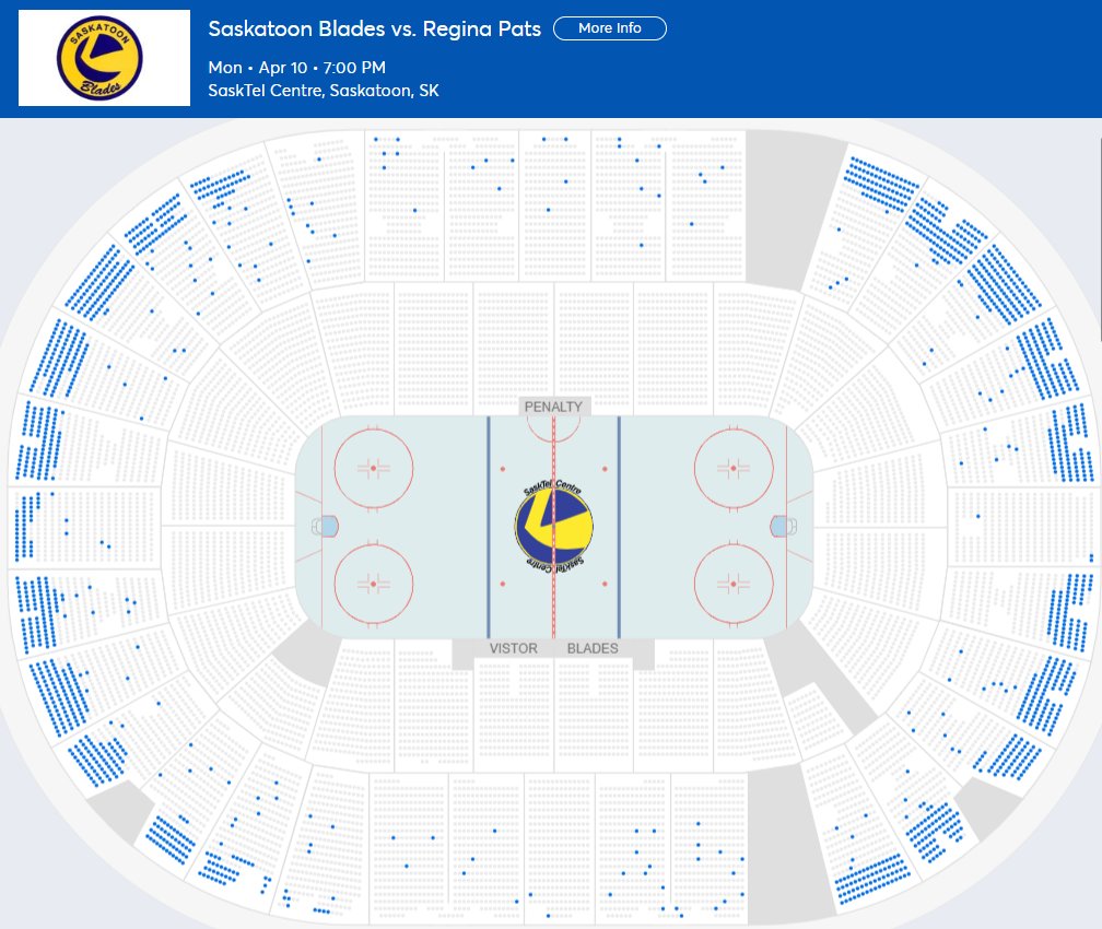 MattYoungCTV's tweet photo. BLADES / PATS TICKET COUNT - GAME 7 TOMORROW! Sasktel Centre - New estimated Tally Below
Current seat capacity/setup = 14,768
Tickets sold/distributed = 12,987
Tickets remaining = 1,781
Appears all sections/rows are open. Reflected in ticket count. #yxe #saskatoon #regina https://t.co/3Vr42cVEWh