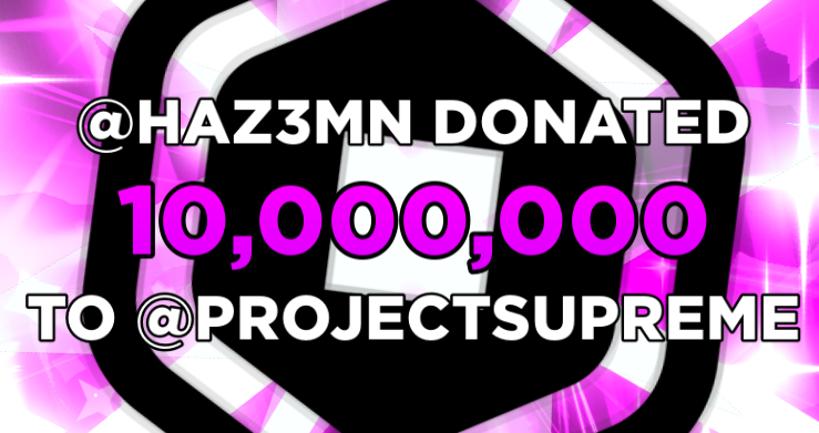 Pls Donate News 💸 On Twitter Pls Donate Youtuber Projectsupremee Has