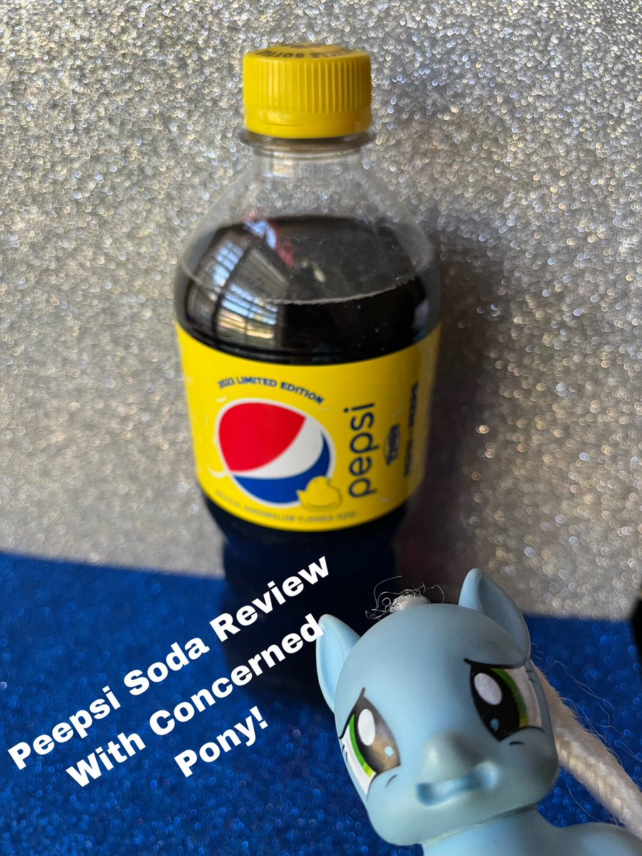 concerned_pony's tweet photo. Peepsi Soda Review! #mylittlepony #peepsi https://t.co/9PUeWybiy6
