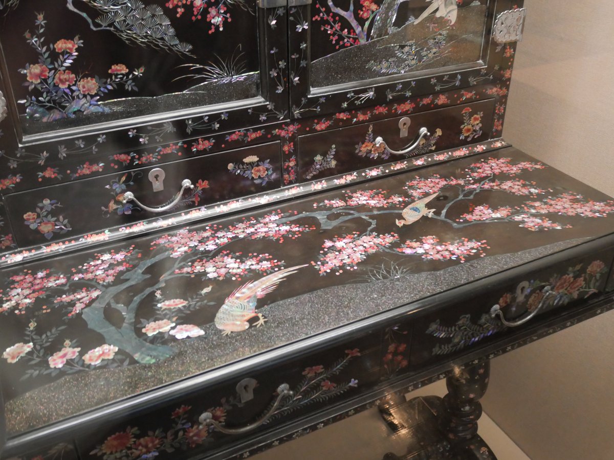 当館の展示資料の中でも人気が高いのが #螺鈿細工。常設展・貿易