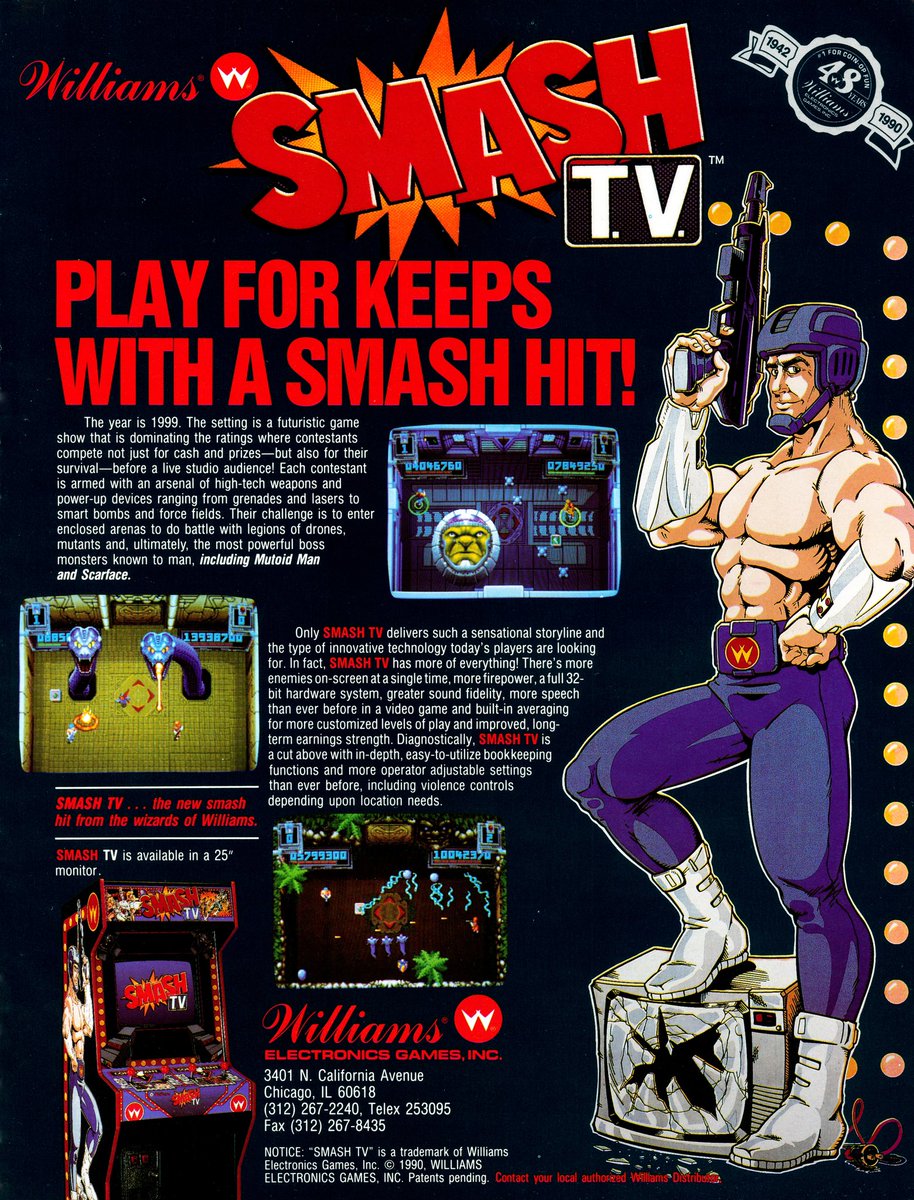 #ArcadeFlyer for the twisted twin stick shooter Smash T.V.
#arcade #arcadegames #smashtv #twinstickshooter