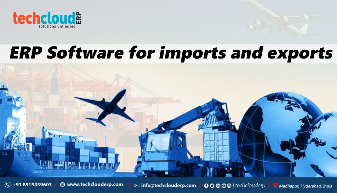 TechCloudERP's tweet image. #ImportandExport operations are important for every business. Delivering the items on time plays a vital role in every industry. Import and export involve myriad intricate processes &amp;amp; activities. #ERP software for Import and export handles all these processes and activities.