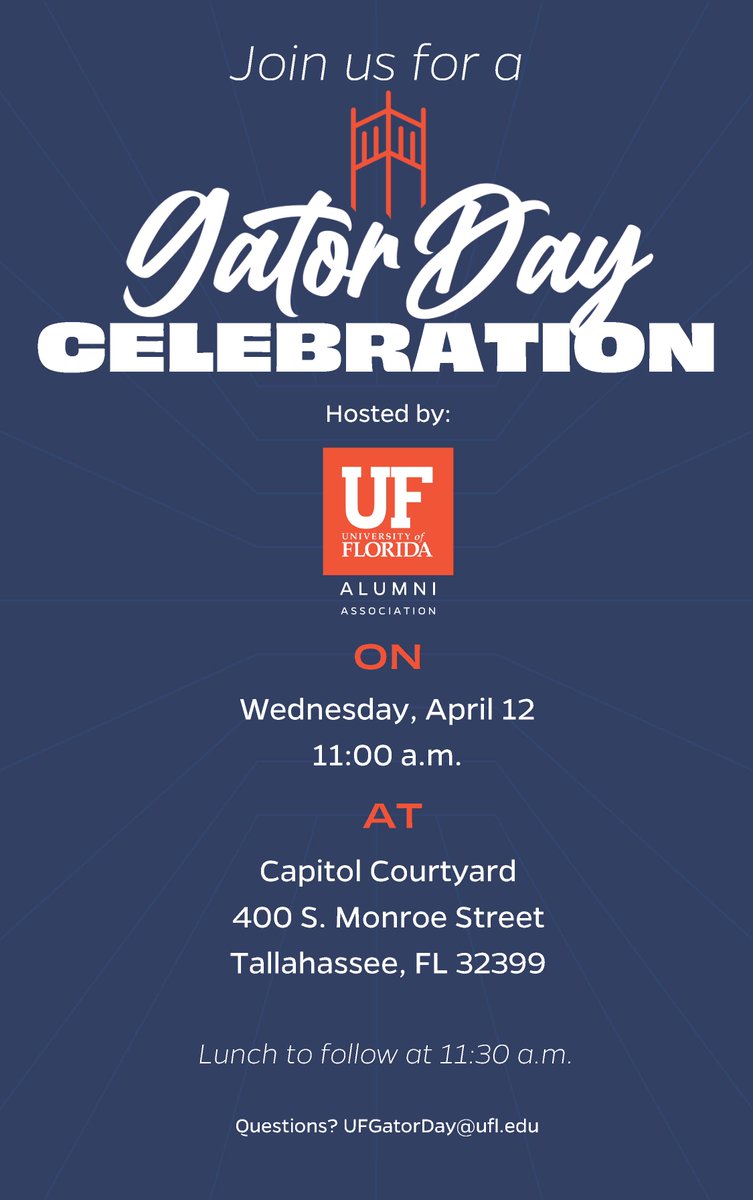 Mark your calendar, Gators, and join the Alumni Association at this year's #GatorDay at the capitol! #GoGators