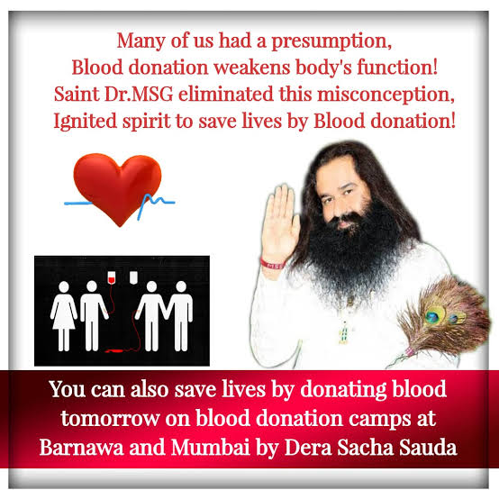 kumarinsanv's tweet photo. #RealLifeHeroes
Blood cannot be made. That's why we should donate blood once in three months. The Volunteers of Dera Sacha Sauda save lives by donating blood regularly with the inspiration of Saint Gurmeet Ram Rahim Ji. https://t.co/aQ3GET5aXB