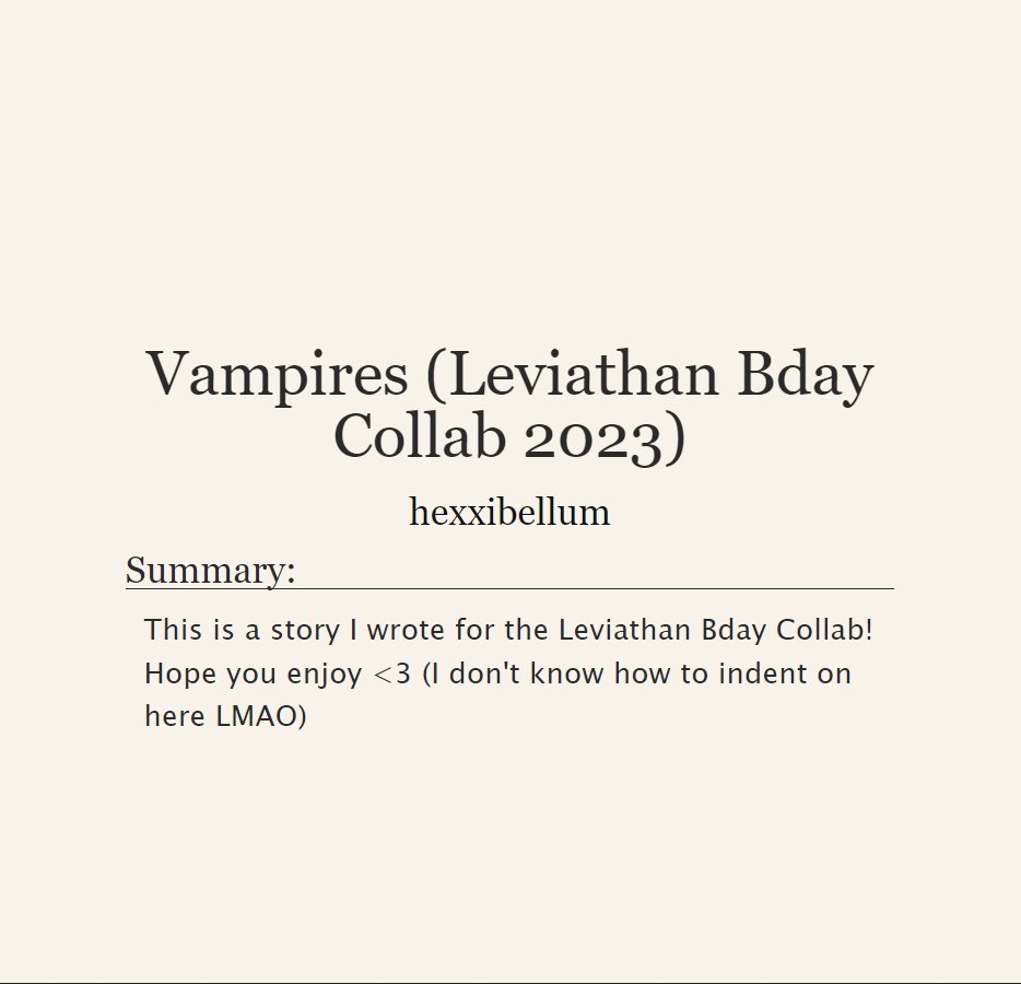 Vampires
Artist: @miss_folgahs 
Writer: <a href="/MYCH4NC3/">travesty</a> 

Read it here: archiveofourown.org/works/46326025

#LeviathanBday2023 #obeyme  #ObeyMeLeviathan #HappyBirthdayLeviathan