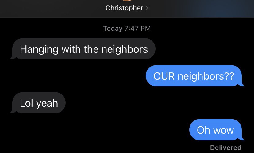 _MelUhKnee_'s tweet photo. Can you tell we’ve lived here for 5 months and never talked to the neighbors or https://t.co/GxKWLEYG7f