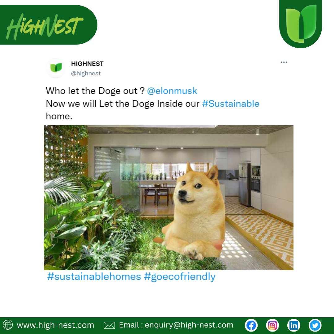 Who let the doge out?😂😂

For free consultation: high-nest.com 

✉️ enquiry@high-nest.com

#SaveEarth 
#Sustainability #ecofriendlydesign #architects #quotes #greenquotes #SustainableDevelopment #perfectsolution #sustainablelifestyles #DOGE