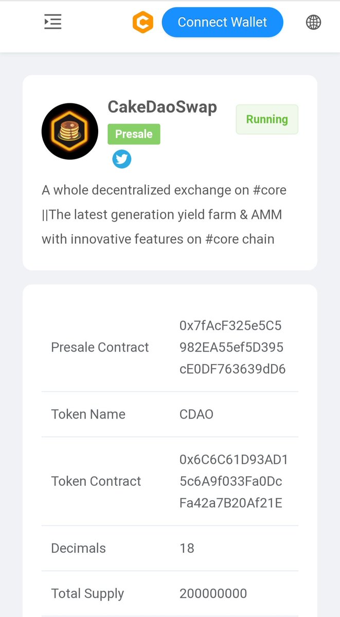 We have been notified of a presale for a FAKE CakeDaoSwap token on FATSALE. We advise that you disregard it as it is fraudulent!

Report this Fake Sale:
fatsale.finance/#/presale/deta…

There is no CakeDaoSwap sale today, please beware of scammers sending you contract address

Make sure