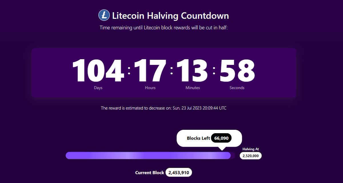 NHASH_Official's tweet photo. ⏳ Only 104 days left until the Litecoin block halving!  Order now and join the crypto revolution! 🚀 #Litecoin #mining #blockhalving #cryptocurrency 

https://t.co/LPUBy1rXTF https://t.co/NyVdDX4qVP