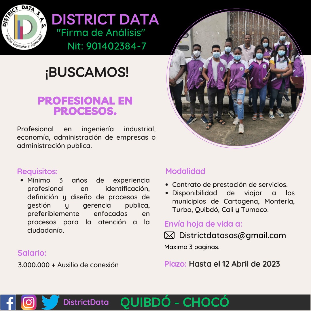 district_data's tweet photo. Profesional en Procesos. https://t.co/id7qGMuqWV