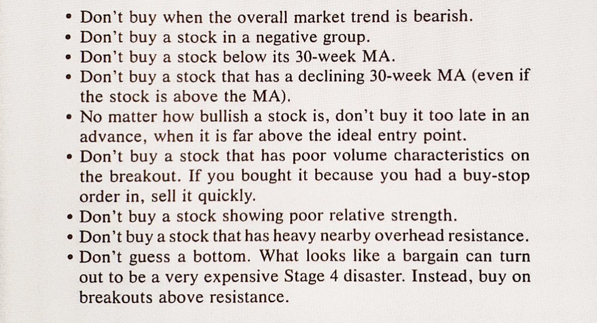CasualtyWar's tweet image. Here is master trader Stan Weinstein&apos;s golden rules of investing.  Burn 🔥 them into your 🧠 brain! 
#TradingRules #discipline
