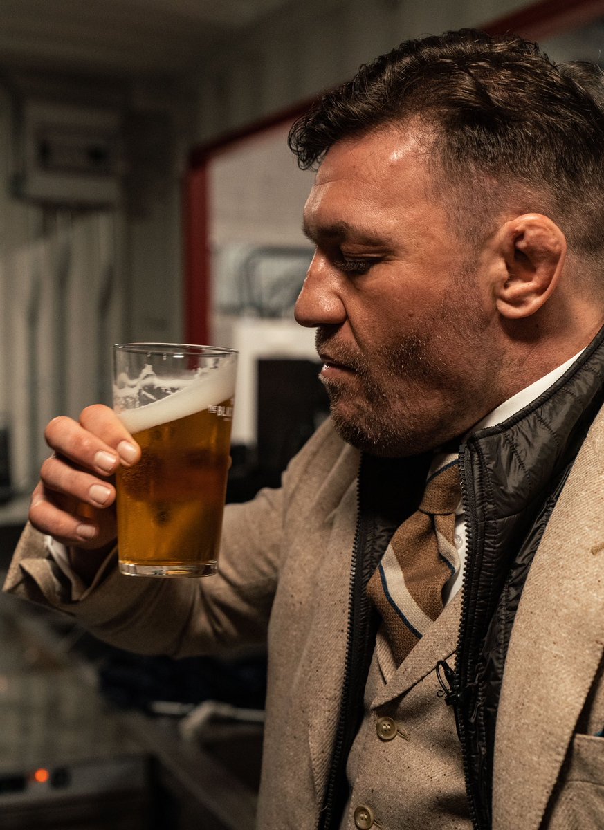 TheNotoriousMMA's tweet photo. Tasting my new, top secret lager for the first time. As you can see. It’s good. https://t.co/Z1BPeJU3RD