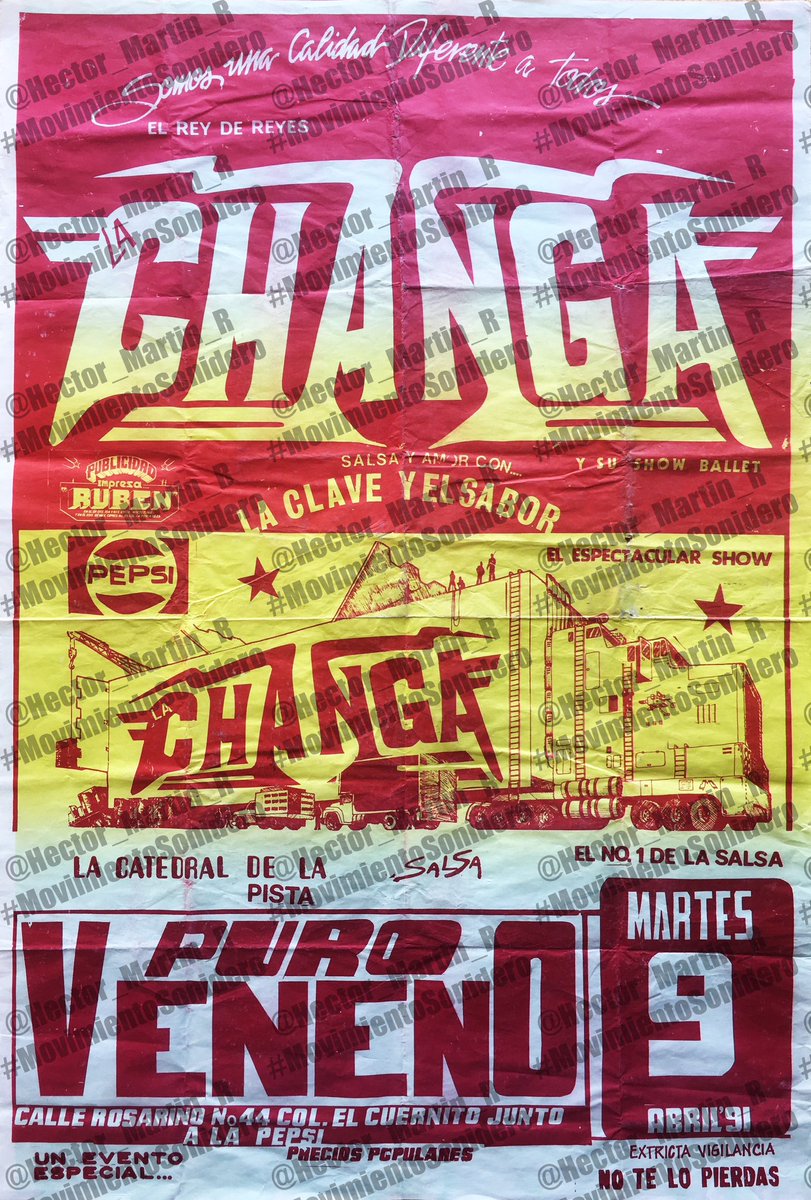 Hector_Martin_R's tweet photo. Retrospectiva gráfica… 
09 de abril… 
Pista Puro Veneno Alc. Á. Obregón CDMX 1991 
Auditorio Mpal. Ozumbilla, Méx. 1995 
Ex-Conasupo Cd. Neza, EdoMéx 2000 
#MovimientoSonidero 
IMSONIDO #IMSONIDO https://t.co/2IzWlRa5PN