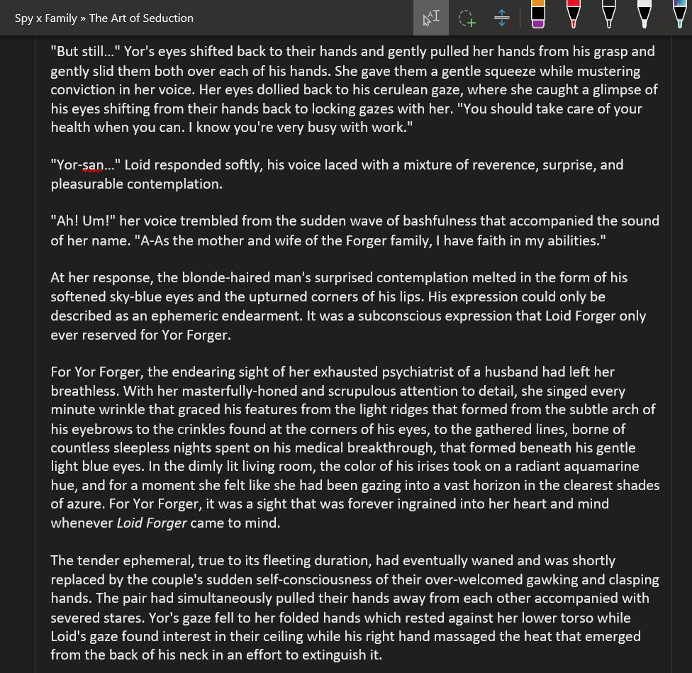 XxScarletRose's tweet photo. 4 pics to get to know the writer/artist:
- The ship
- Who you simp (I love Loid/Twilight too)
- WIP: The Art of Seduction Ch. 2
- The author/artist
Anyone is welcome to join! RT so I can get to know you too! 🫶🥰
#SpyxFamily #TwiYor #YorBriar #YorForger #twittertag #aboutme https://t.co/s1IA9iO3EH
