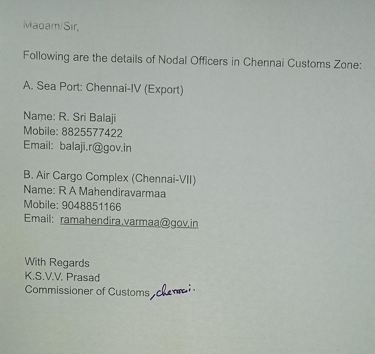 MPonnuswami's tweet image. Thank you Principal Chief Commissioner Ch M Srinivas @ChennaiCustoms on ICE GATE issue for helping the Industry and trade cleared 500 consignment last three days by taking undertaking and showing the payment proof , 95% issues are resolved , if any one having issues to meet the