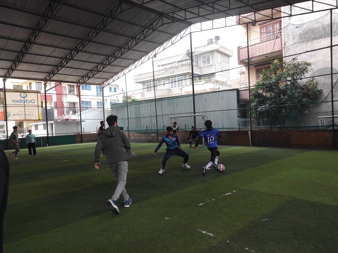 rackathmandu's tweet photo. Rotaract Clubs of Kathmandu &amp; Rotaract Club of Patan Durbar Square organized a fun-filled fellowship futsal event at Imadol Futsal on 1st April 2023 with participants from multiple clubs. Thankful for everyone's active participation! 
#Rotaract
#Futsal 
#InspiretoAspire https://t.co/4FXBLrvy4a