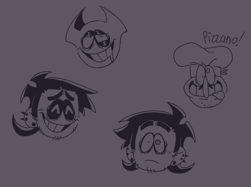SpookyTurnabout's tweet photo. [CONCEPT ART 3: Achilles + Bob height comparison, Patty out of uniform idea + More court record profiles]

++ some Bob (andPizzano) doodles 
#spookymonth #AceAttorney #bobvelseb https://t.co/j0weE4gjsO