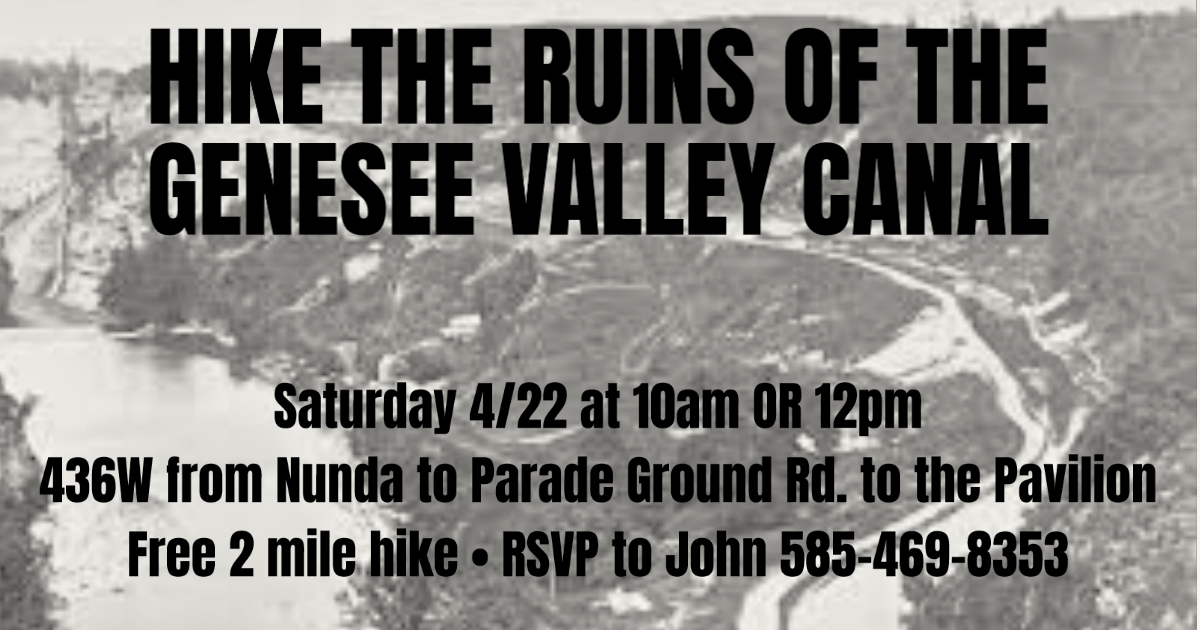 GeneseoBoyScout's tweet photo. Please RSVP for our Hike of the Genesee Valley Canal on Saturday, April 22, either at 10am or 12pm. Take 436W Nunda to Parade Ground Rd. to the Pavilion. RSVP to geneseoboyscouts@gmail.com https://t.co/EieS8vCDeT