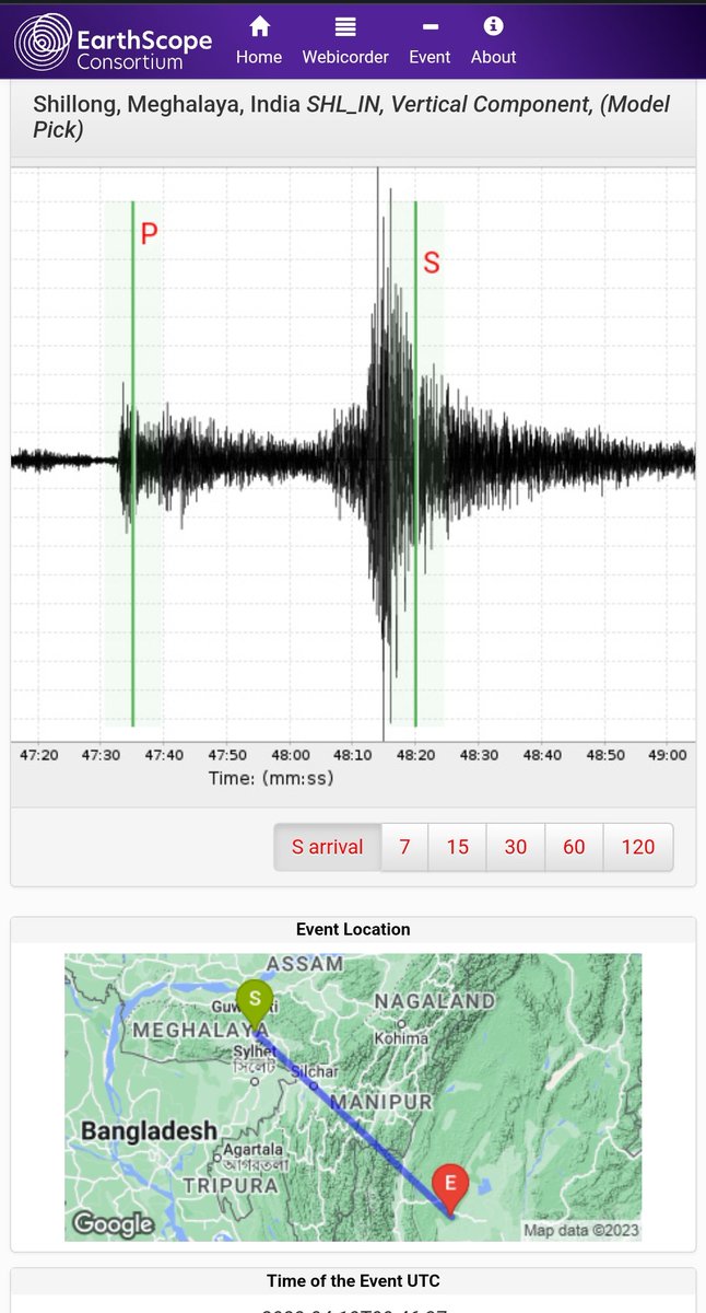 #earthquakes in 4.7M Myanmar 2023-04-10 06:16:40 (IST) Lat: 23.16, Long: 94.78 Depth: 10km