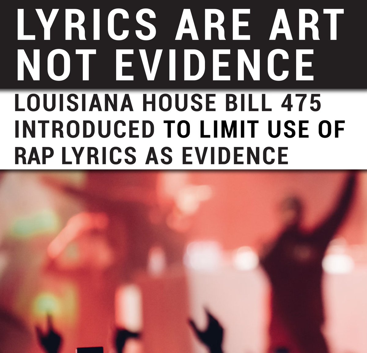 Glad to see Louisiana House Bill 475 taking steps to protect artists' rights. #ArtNotEvidence #RapLyrics #JusticeSystem #JusticeReform #RapLyrics #LouisianaHB475 #CreativeExpression #ArtistsRights #MusicIsArt