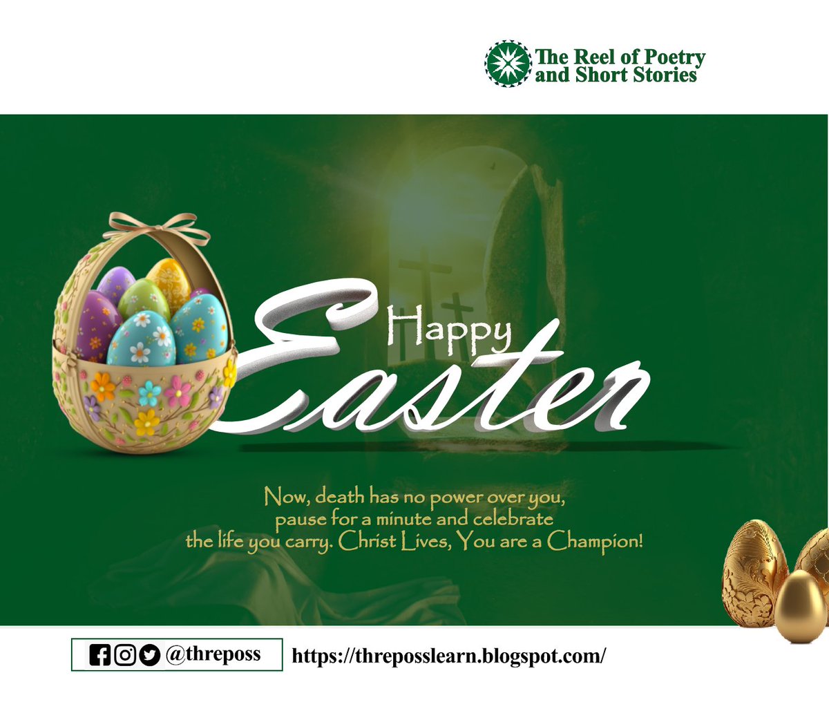 To all our Christian Members.

Happy Easter to you, Dear Reelers!

May this season bring you Joy and Peace.

Check our Blog for Writing Prompts this Poetry Month.

EASTER POETRY THREPOSS SHORT STORIES CELEBRATIONS