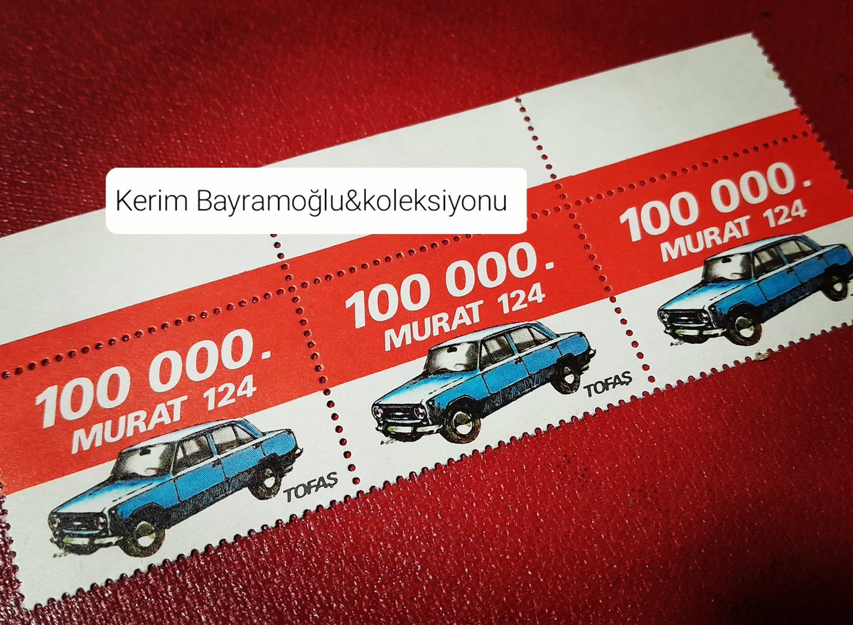 100.000.
Murat 124 
Otomobil anısına basılan hatıra pulu

#Bursa
#Tofaş 
#fiat 
#murat124 
#hatırapul 
#kerimbayramoğlu
#koleksiyon
#arşiv