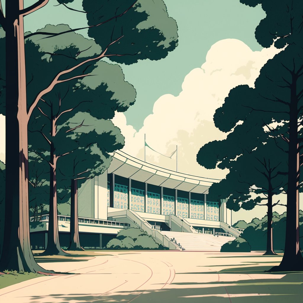 Infinite_Basket's tweet photo. Experience the traditional charm of basketball at the historic Meiji Shrine Gymnasium.

#InfiniteBasket #NFT #nftart https://t.co/4m5g0D6XAp