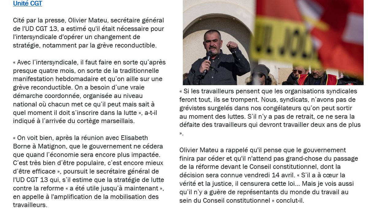 Papalimalima1's tweet photo. #ReformeDesRetraites
"Il faut qu'on sorte, après presque 4 mois, de la traditionnelle manifestation hebdomadaire et qu’on aille sur une grève #reconductible. On a besoin d’une vraie coordination nationale où chacun fait ce qu’il peut mais sait à quel moment il doit le faire" ✊ https://t.co/EExbQv2IYR