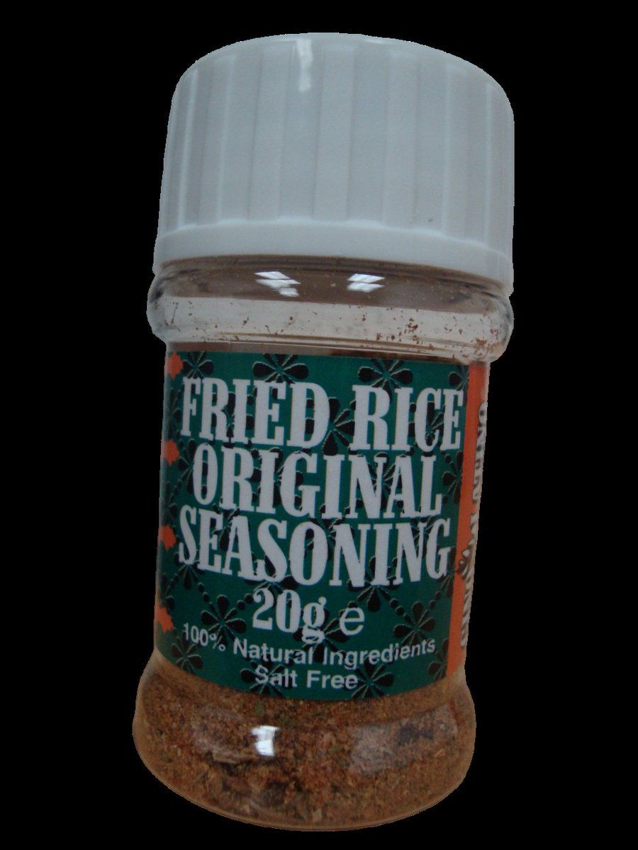 Fried Rice Original Salt Free Seasoning
#seasoning #supermarket #salt #saltfree #sodium #himalayansalt #sodiumchloride #friedrice #seafood #redspicy #cajunseasoning #bagelseasoning #roastpotatoseasoning #roastpotatoseasoning #thymeherb #periperi #duckmeat #chiliconcarne #carrot