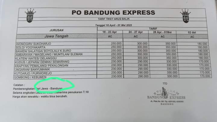 Gas yang mau mudik.... 
Jl peta 261 
Jl padjajaran 43 
Agen cileunyi 
Agen pasar antri
Maaf tidak bisa via telpon langsung datang ke kantor dan agen agen