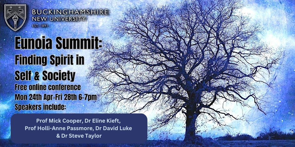 Eline Kieft (@elinekieft) on Twitter photo Excited to be part of Finding Spirit in Self and Society. Organised by Lee Newitt, who developed a NEW masters in Spirituality, Ecology and Mental Health.
Join us from 24-28th of April, 6-7pm UK time
Sign up eventbrite.co.uk/e/eunoia-summi…
#masterclass #online #freeevent Excited to be part of Finding Spirit in Self and Society. Organised by Lee Newitt, who developed a NEW masters in Spirituality, Ecology and Mental Health.
Join us from 24-28th of April, 6-7pm UK time
Sign up eventbrite.co.uk/e/eunoia-summi…
#masterclass #online #freeevent